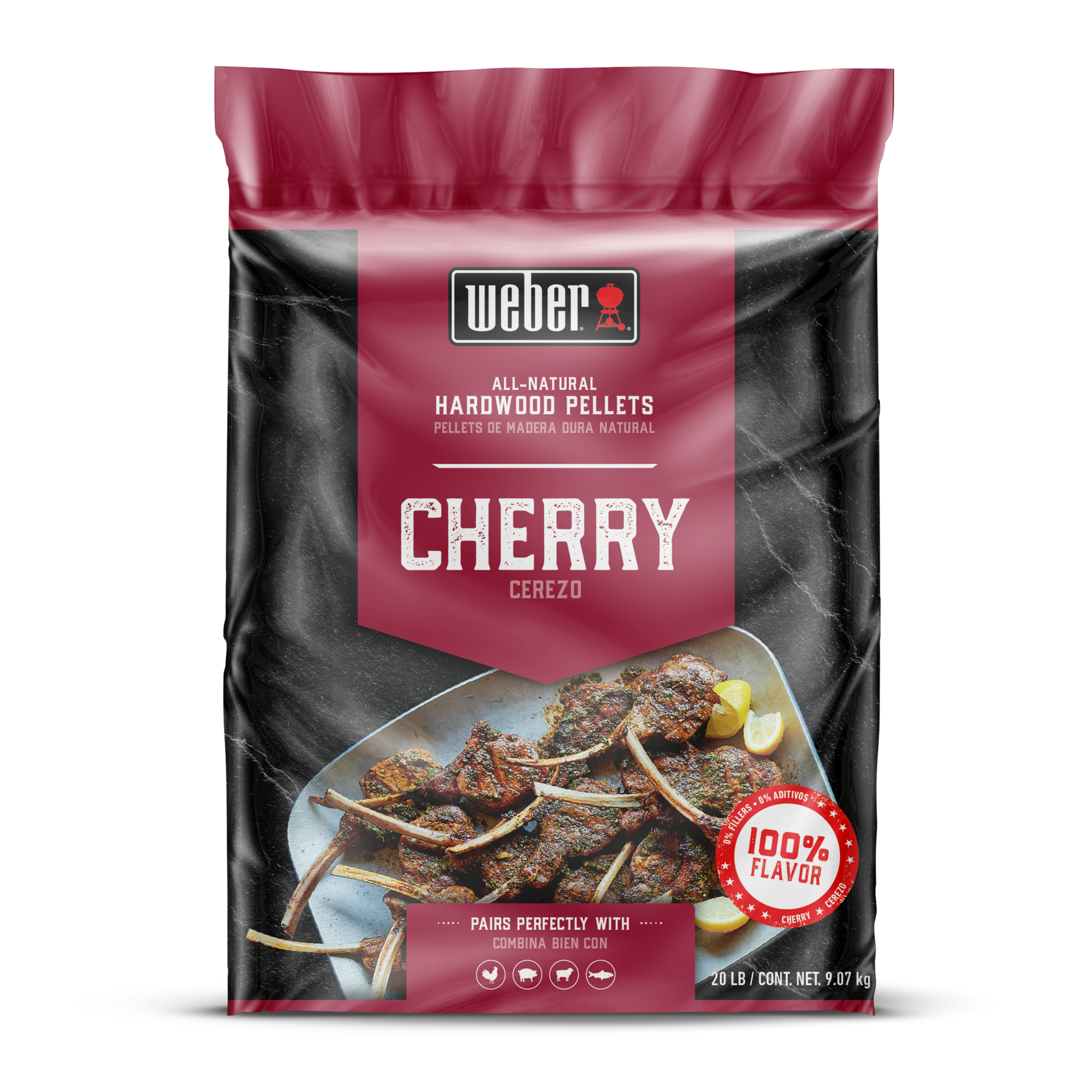 Weber 100 % natürliche Hartholzpellets aus Kirschholz - 8 kg 3401050