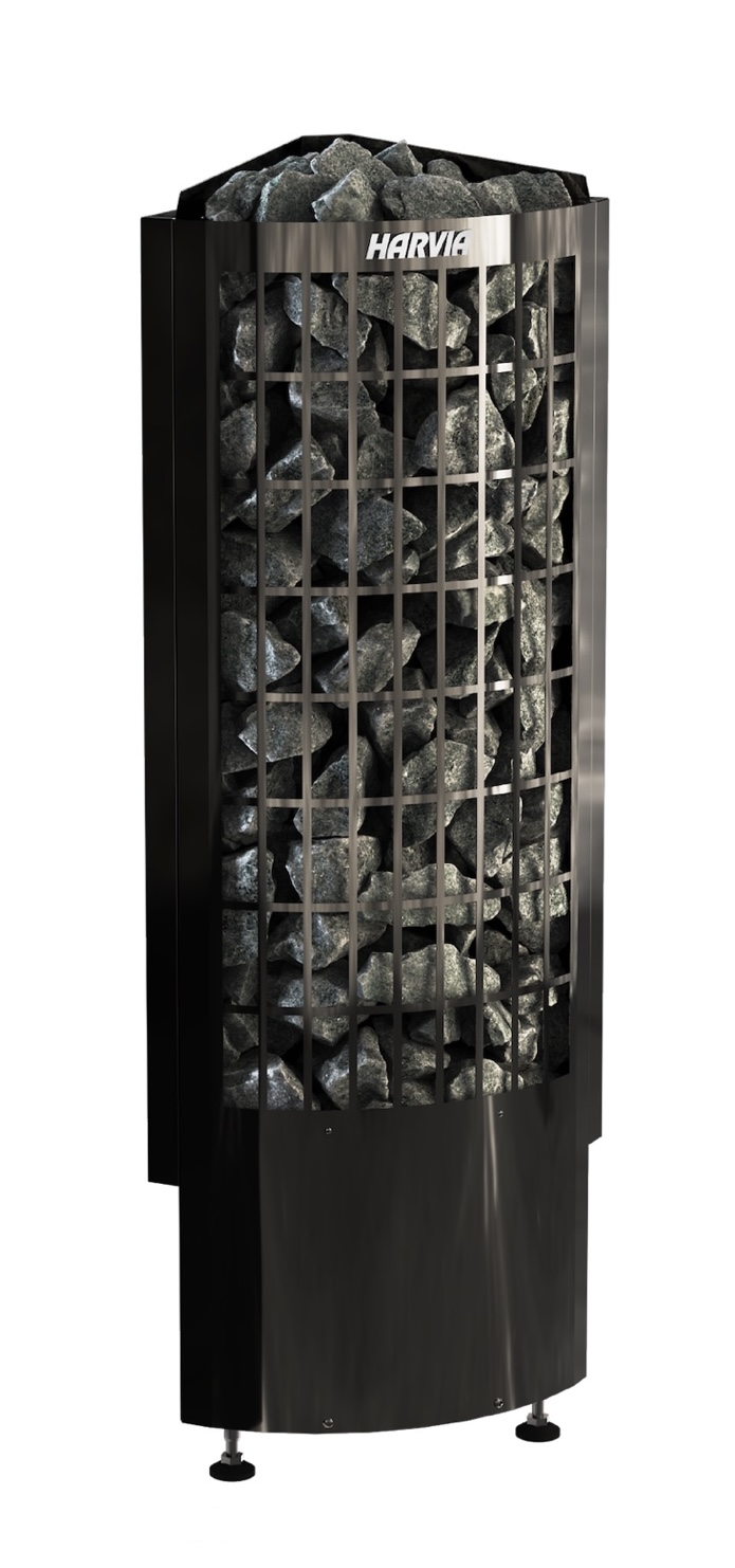 Harvia Cilindro Corner Black Steel PCC70E Saunaofen 6,8 kW finnischer Saunaofen
