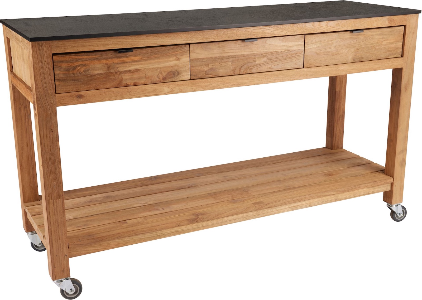 Stern Sideboard Hilda mit 3 Schubladen 150x50x92 cm Old Teak Silverstar Smoky