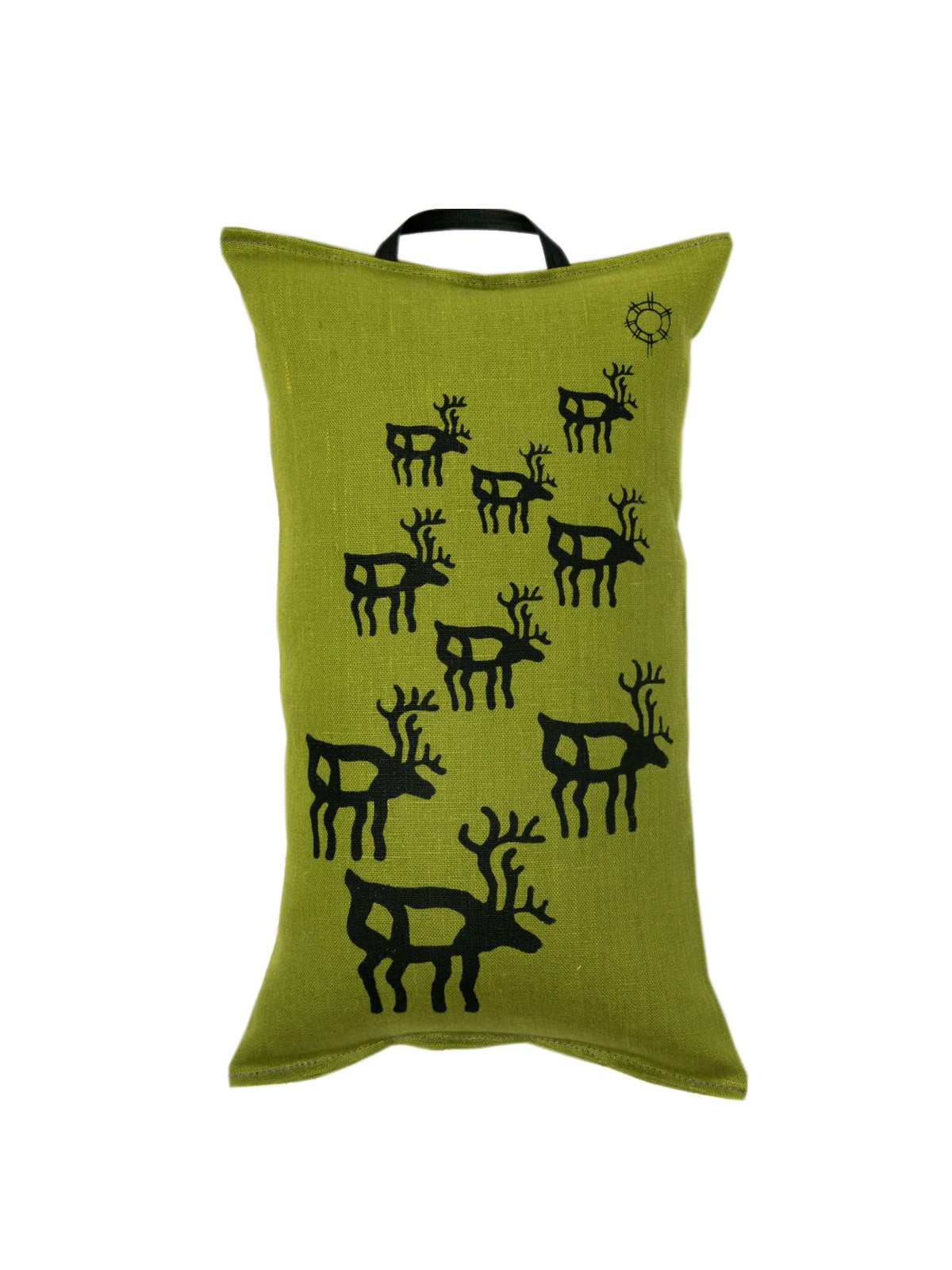 Pikkupuoti Oy Saunakissen Rentier Lime finnisches Sauna Kissen Grün aus Leinen 40x22cm