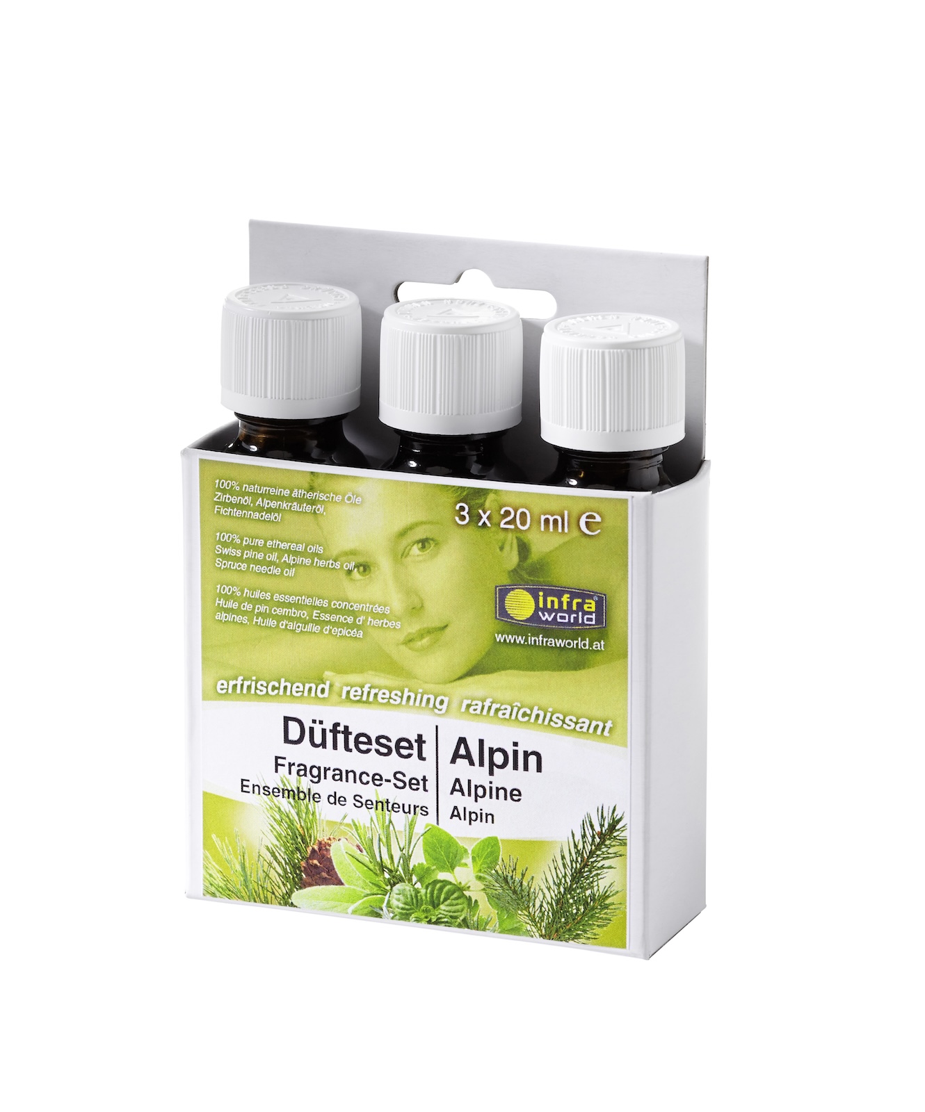 Infraworld Sauna Düfteset Alpin 3x20 ml Fichtennadel Zirbe Alpenkräuter W4456