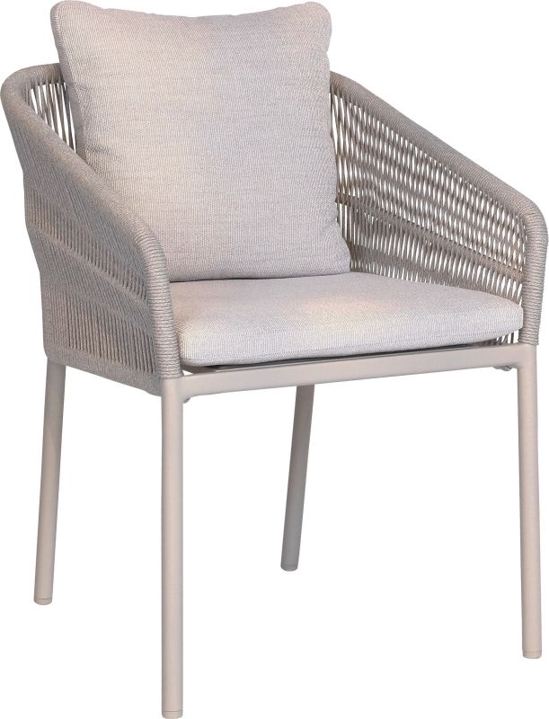 Stern Stapelsessel Jella Aluminium greige Kordel greige Kissens 100% Polyacryl Vanilla
