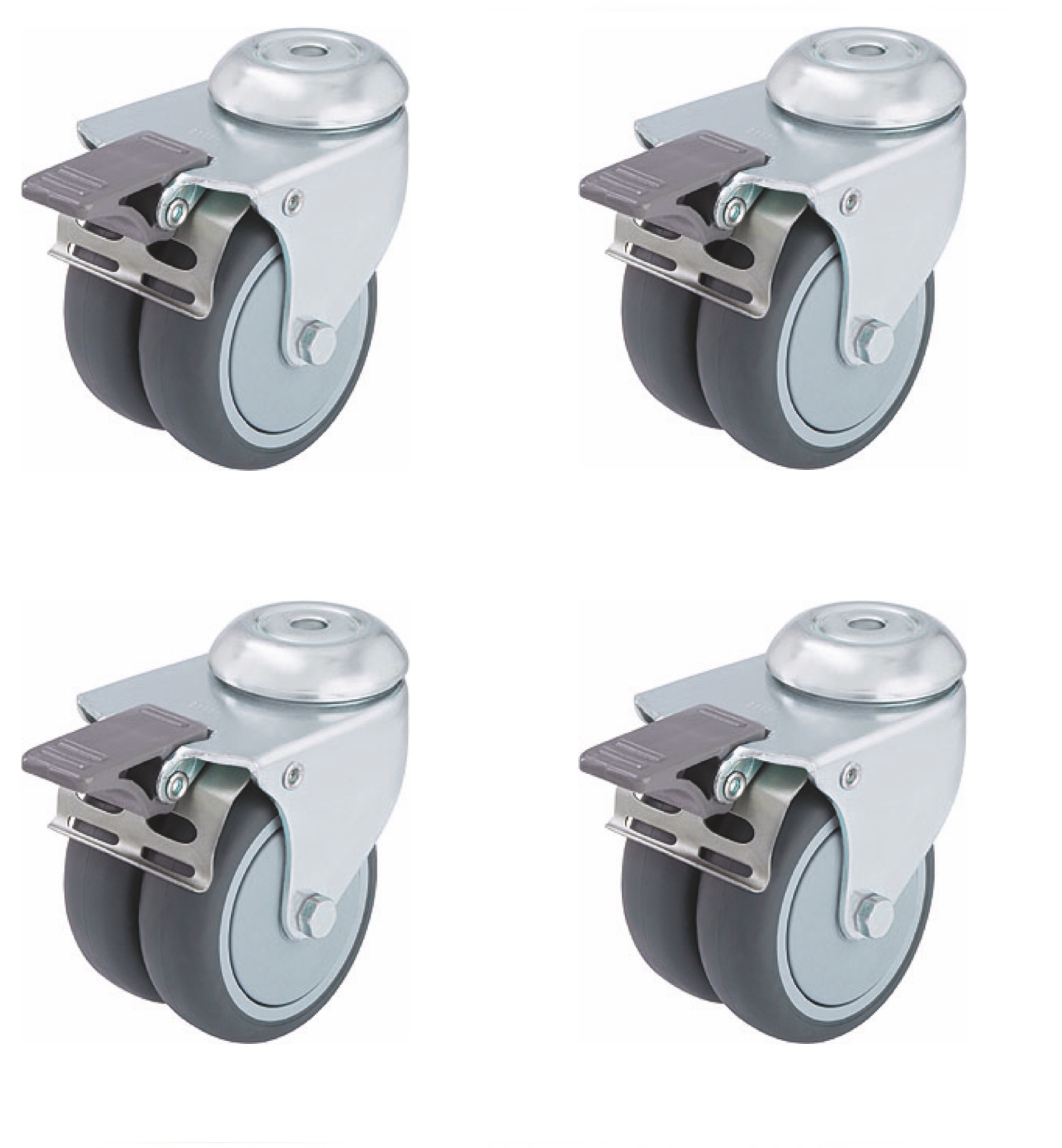 GLATZ Rollen Set zu Sockel M4 120/180 kg / M4 je ø 5 cm aus Stahl feuerverzinkt 4 Stück