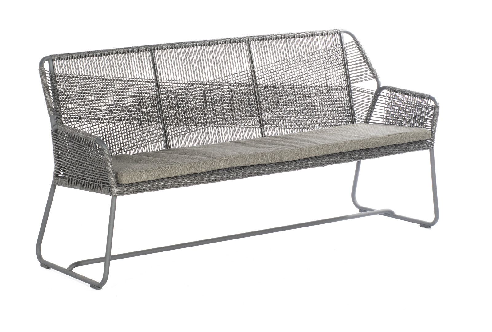 Sonnenpartner Observer 3-Sitzer Gartenbank inkl. Sitzkissen Alu/PE-Geflecht