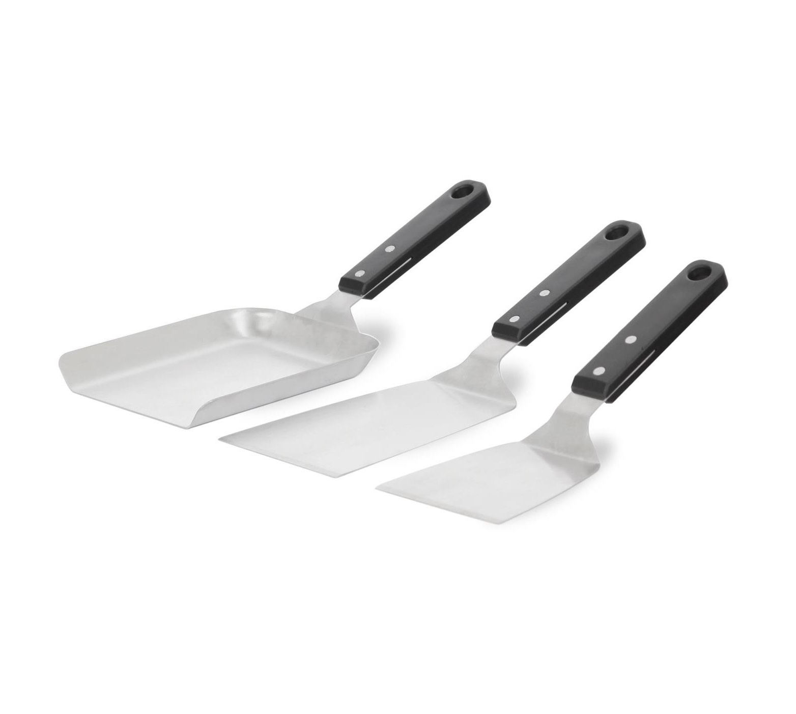 LE MARQUIER Set mit 3 Spateln Plancha-Pfannenwender-Set aus Edelstahl 3-teilig AGR97