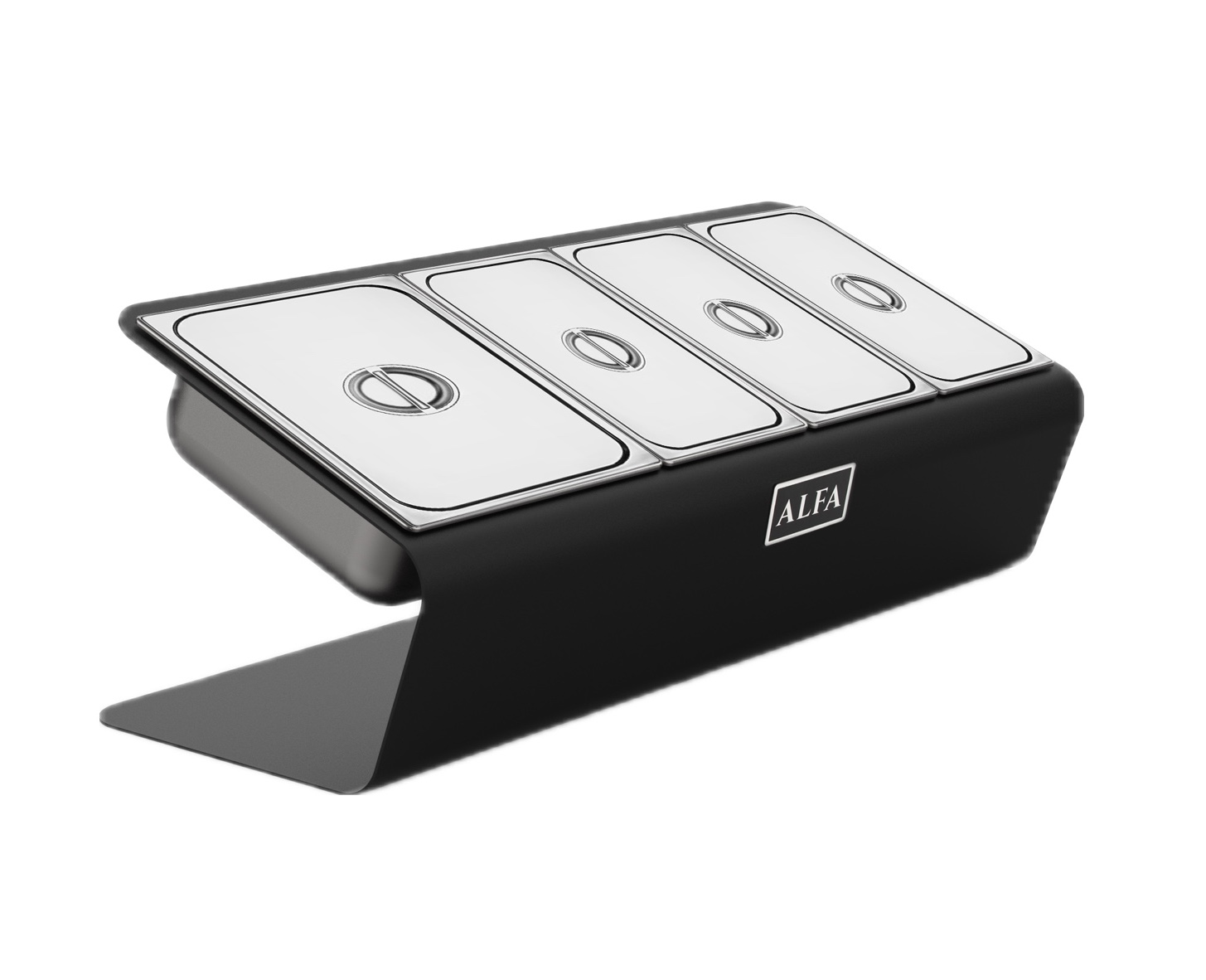 Alfa Forni Toppingstation - Zutatenhalter mit 4 Behältern und Deckel AC-PIG-4