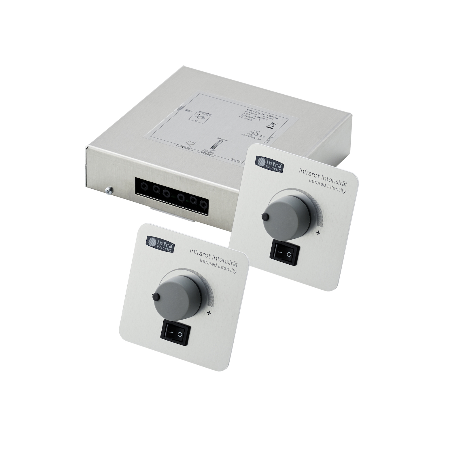 Infraworld Easy Control 2 - Sauna Infrarotsteuerung mit 2 Regler für 2 Infrarotstrahler