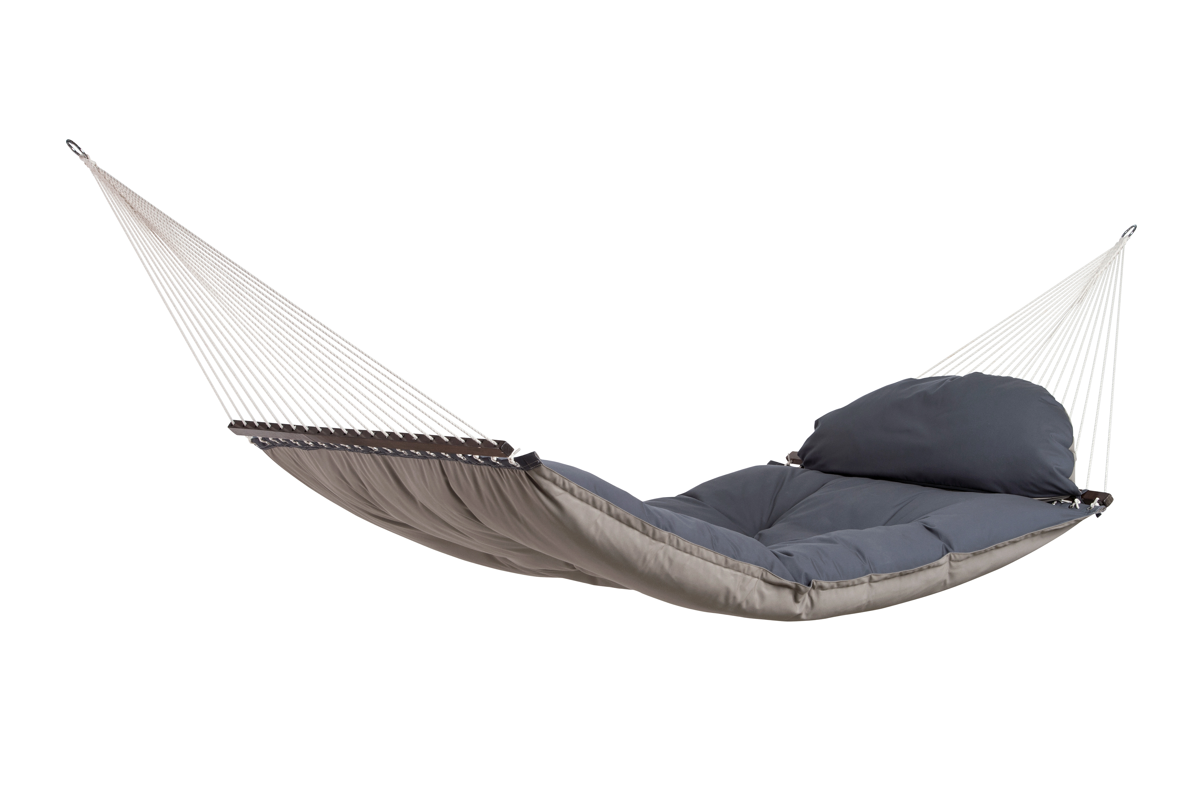 AMAZONAS XXL Stabhängematte Fat Hammock Taupe inkl. passendem Kissen ca. 187 - 237 x 146 cm