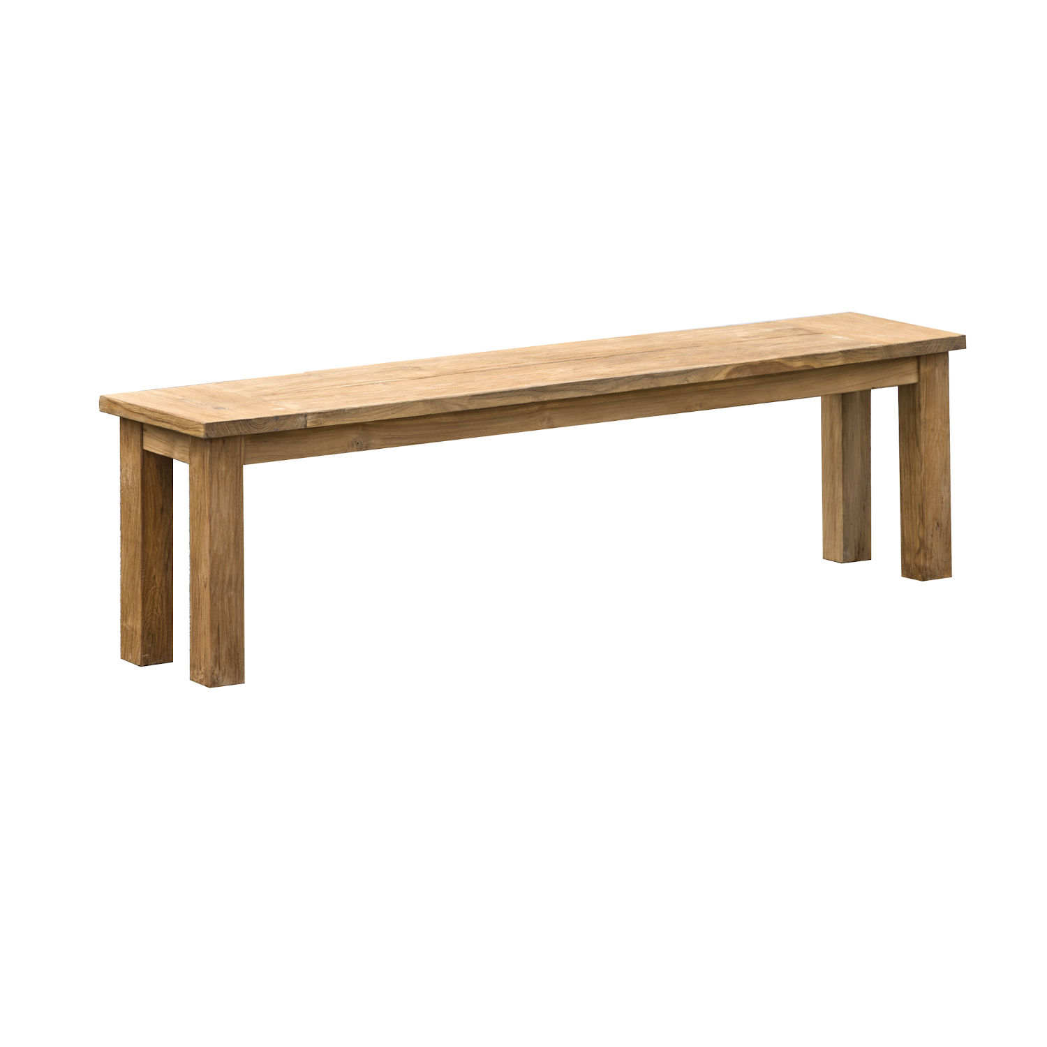 Inko Teakholz-Sitzbank Abacus recyceltes Teak Gartenbank Holzbank 170x35x47 cm