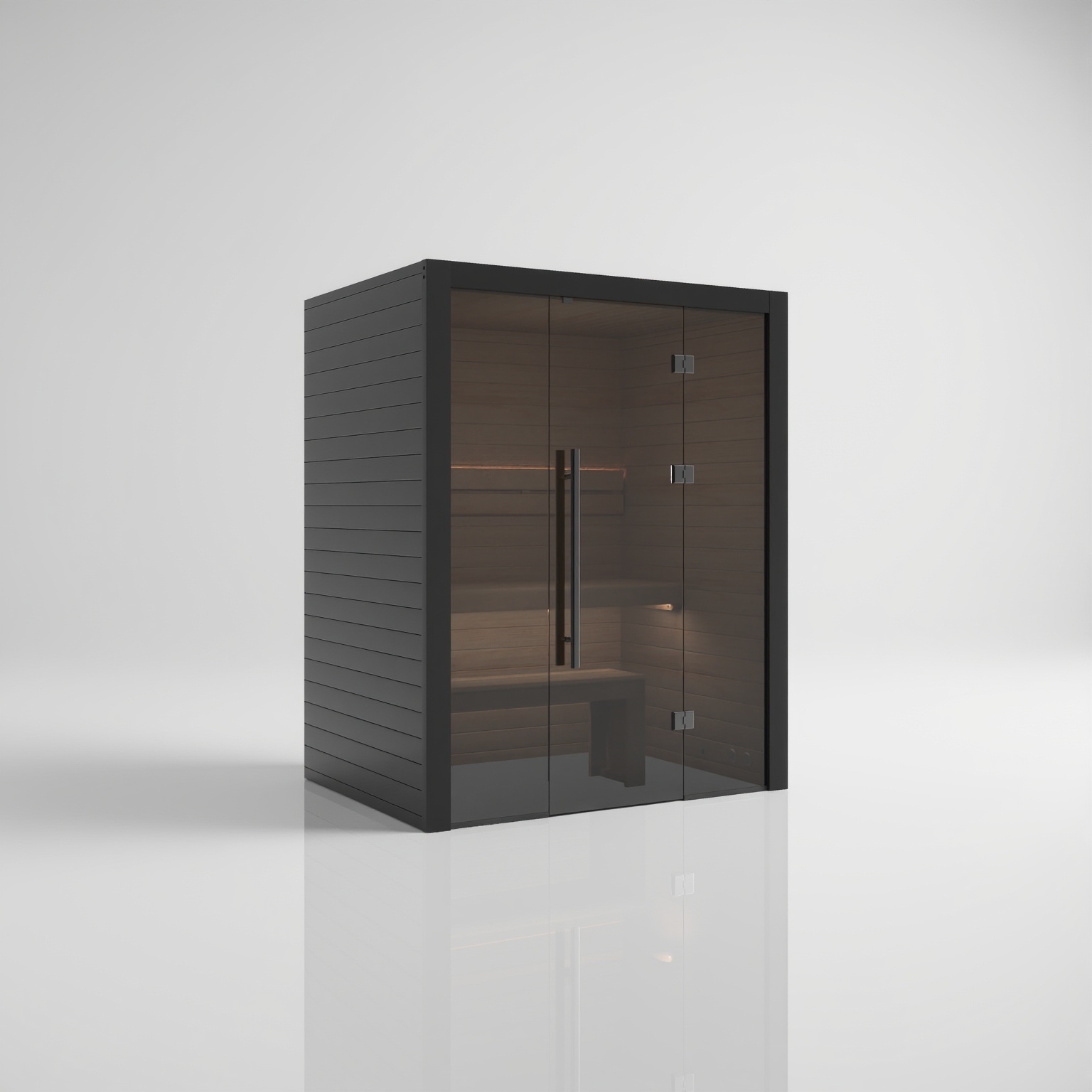 Hekla Traditional 160 Nero Sauna für 2-3 Personen Saunakabine 160x120x210 cm