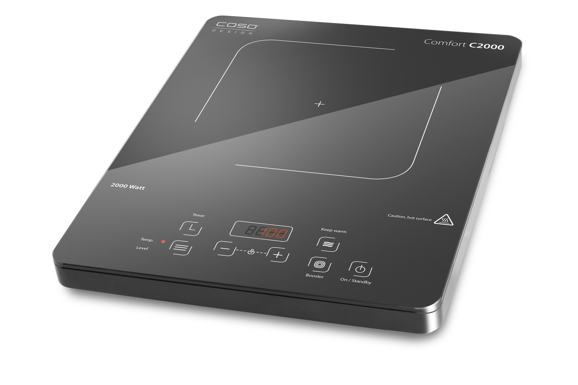 Caso Design Comfort C 2000 Mobiles Einzelinduktionskochfeld Kochplatte mit 10 Temperaturstufen