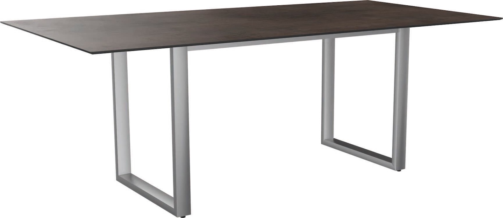 Stern Kufentisch Gartentisch Edelstahl 200x100 cm Silverstar 2.0 Dekor Smoky