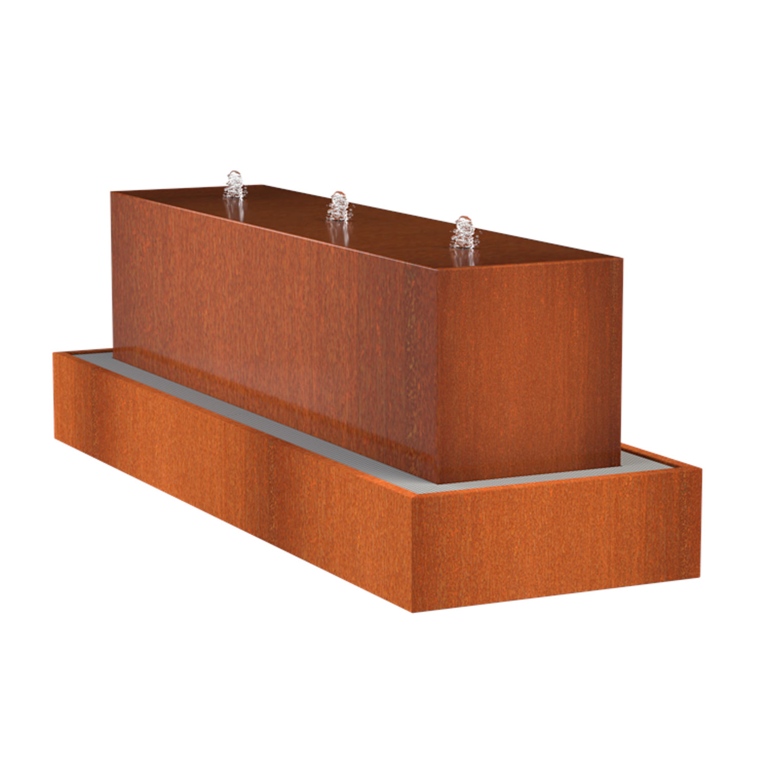 Adezz Wasserblock Corten-Stahl 300x70x70 cm Rost Wasserspiel mit Pumpe und LED