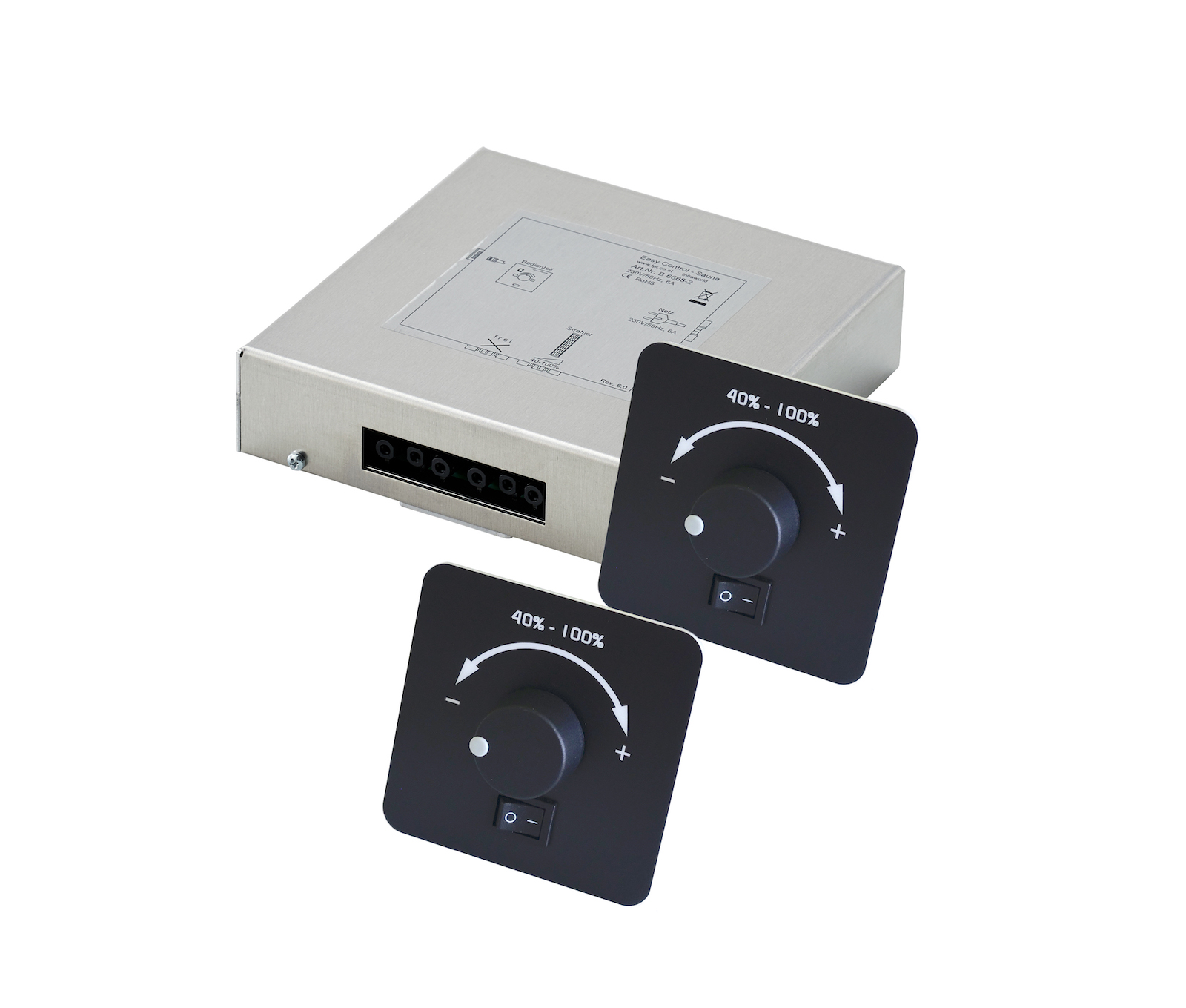 Infraworld Easy Control 2 Sauna Infrarotsteuerung mit 2 Regler für Infrarotstrahler schwarz