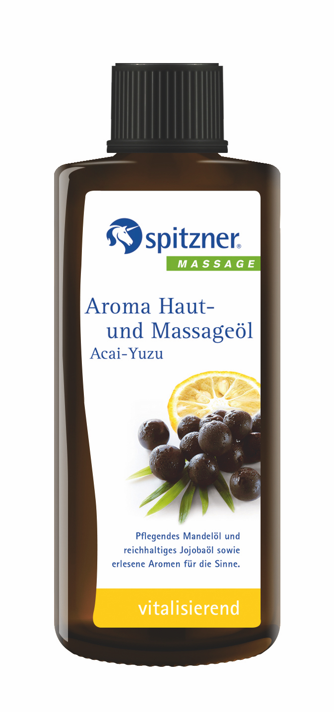 Spitzner Aroma Haut- und Massageöl Acai Yuzu 190 ml vitalisierendes Massage Öl