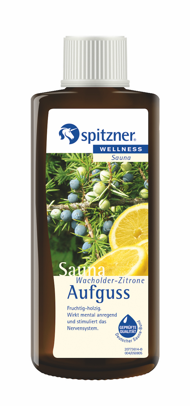 Spitzner Saunaaufguss Wacholder Zitrone 190 ml Sauna Aufguss fruchtig-holzig