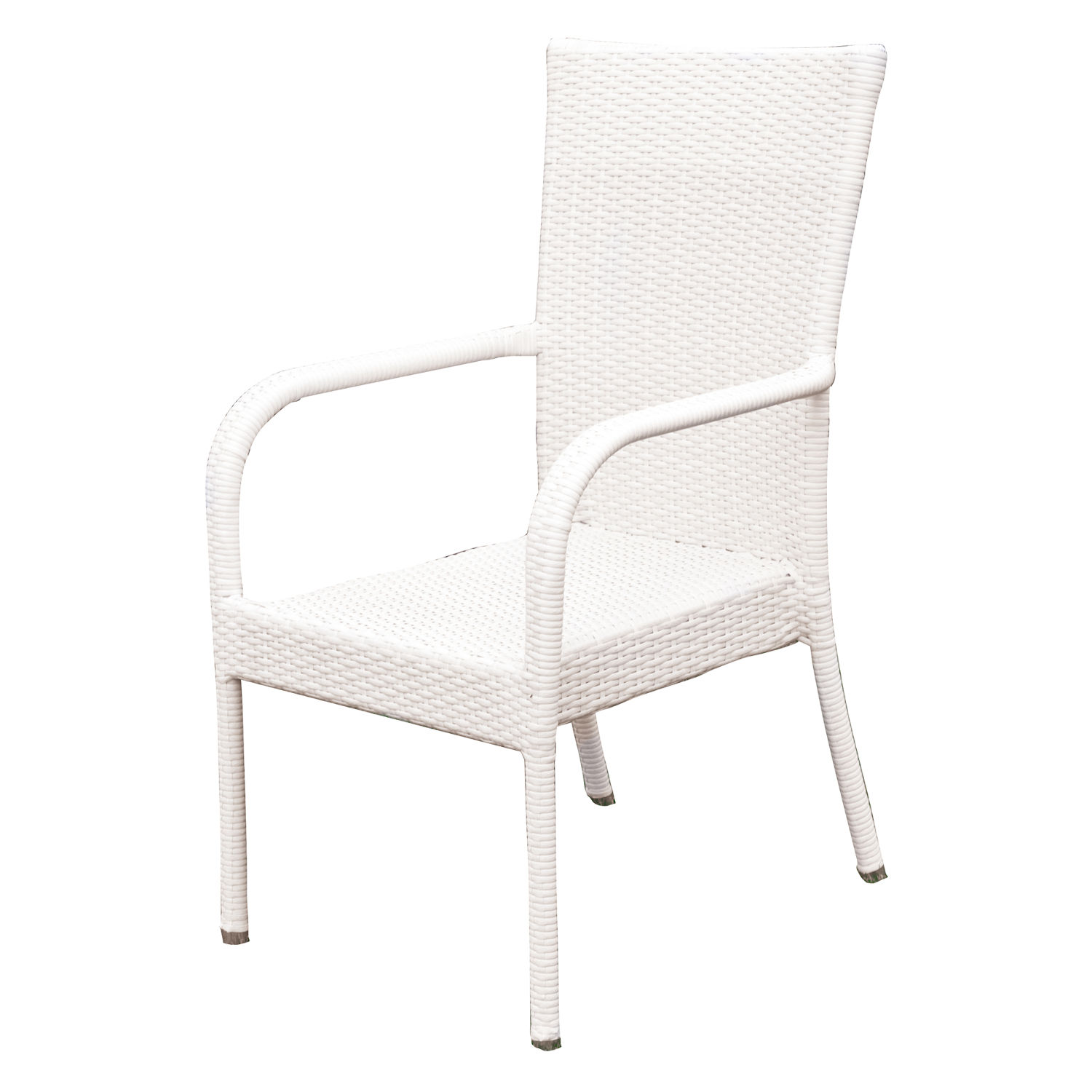 Inko Dodo Stapelsessel Aluminium/Geflecht weiß Stapelstuhl 60x57x93cm Polyrattan