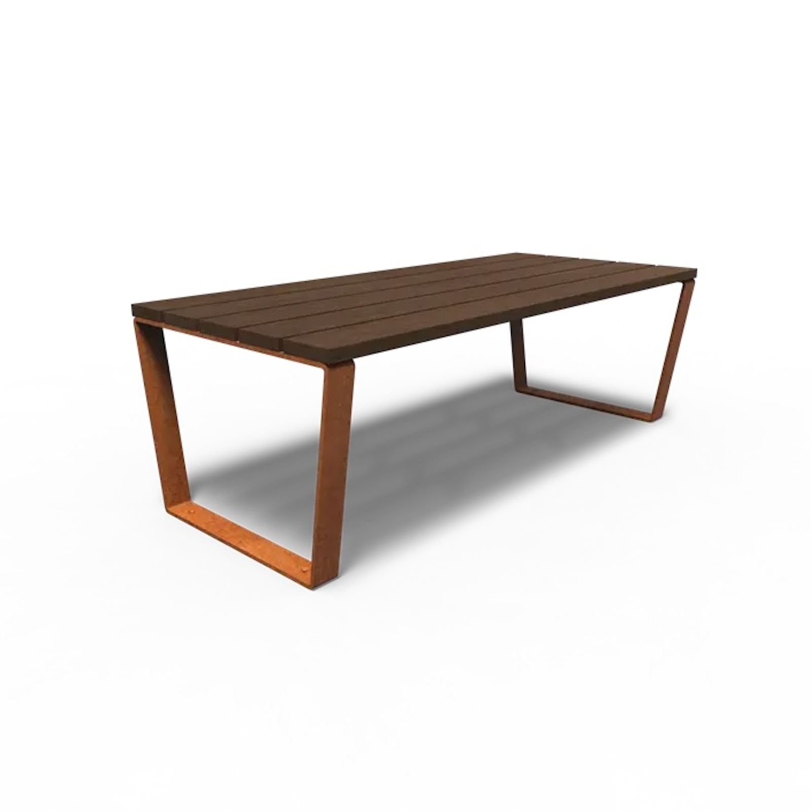 Adezz Gartentisch Serie MIO 230 x 100 x 76 cm Tischplatte Holz Bambus Rahmen Cortenstahl