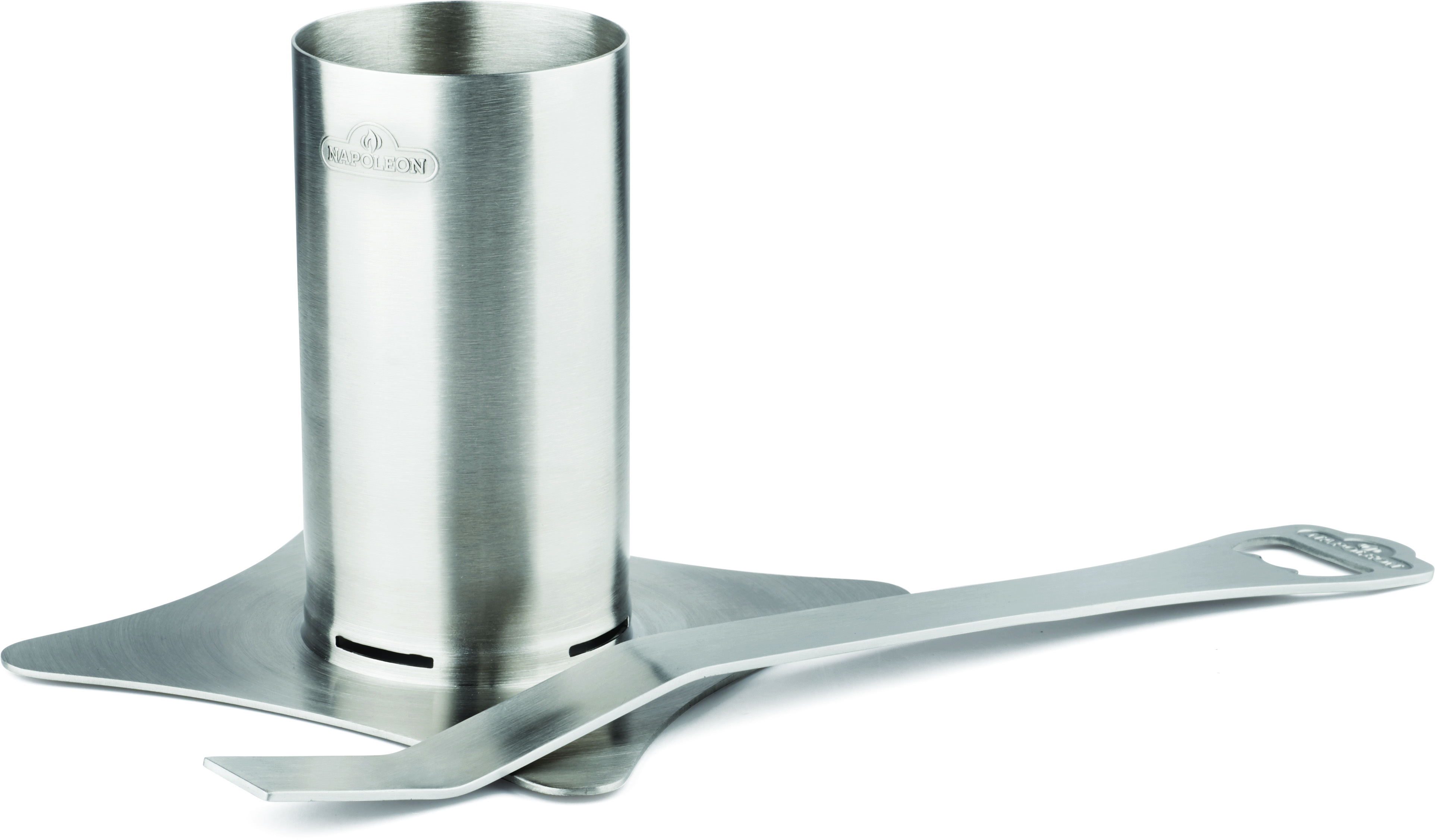 Napoleon Edelstahl Hähnchen Halterung mit abnehmbaren Griff Hähnchenhalter Geflügelhalter 56034