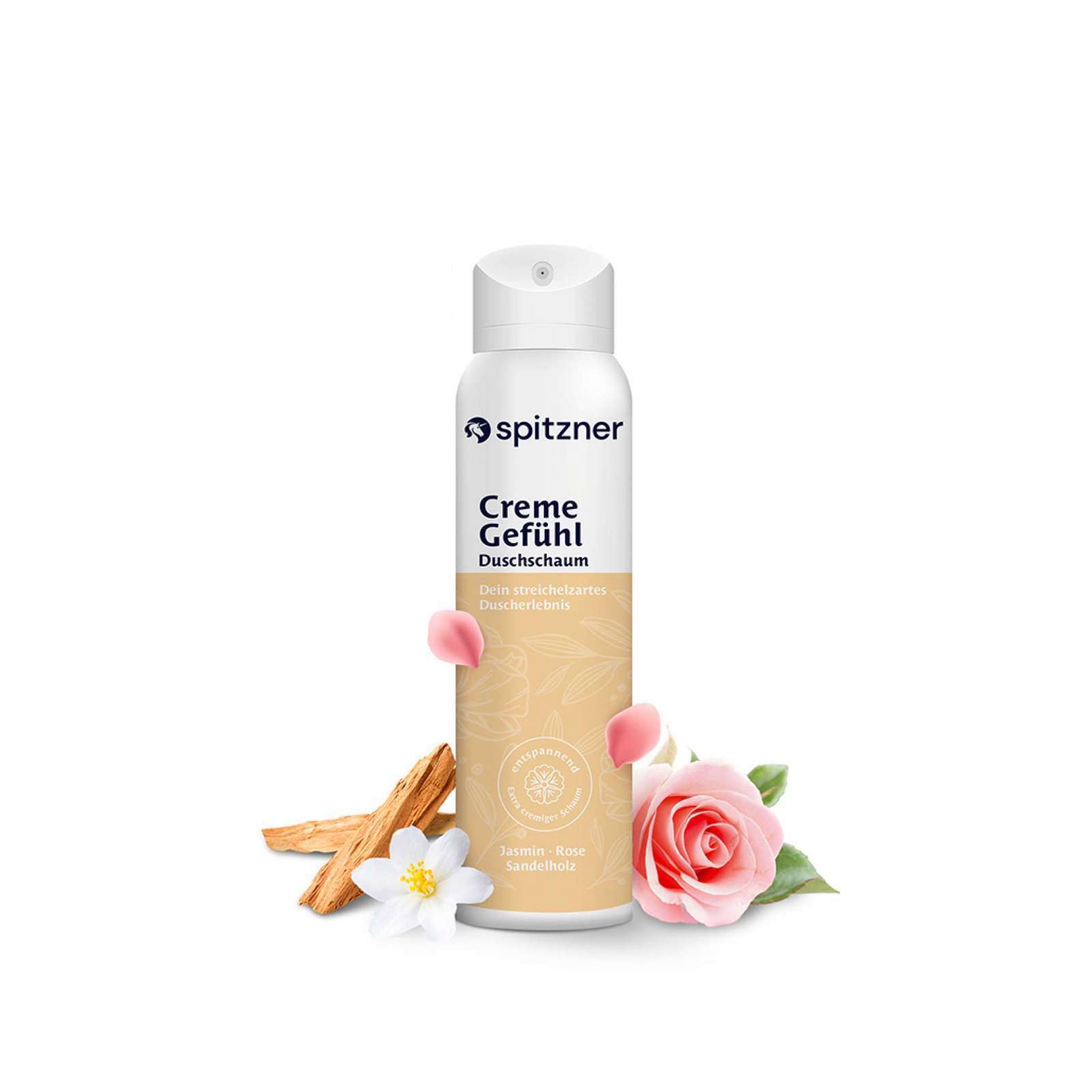 Spitzner Duschschaum Creme Gefühl 50 ml Entspannende Wellness-Dusche sanft und 100% vegan