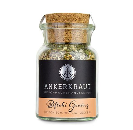 Ankerkraut Bifteki Gewürz griechische Gewürzzubereitung Gewürzmischung im Korkenglas 80 g