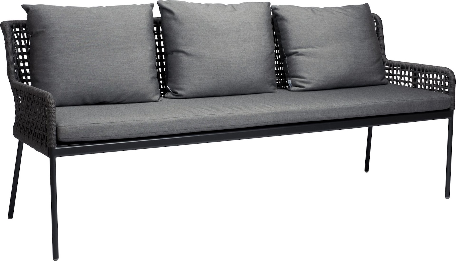 Stern Greta 3-Sitzer Gartensofa Lounge-Bank Gartenbank mit Kissen seidengrau
