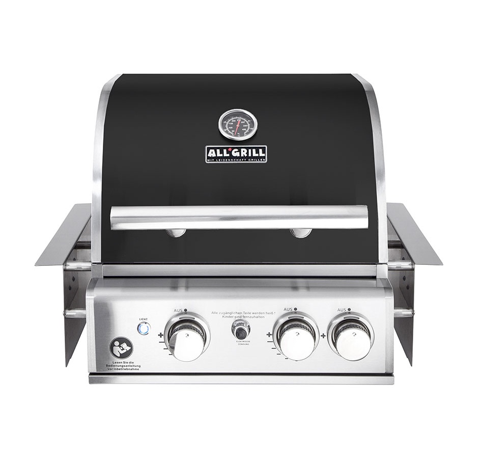 ALLGRILL Einbau-Gasgrill CHEF S BLACK Built-In Air System, 2 Brenner, Backburner 100759