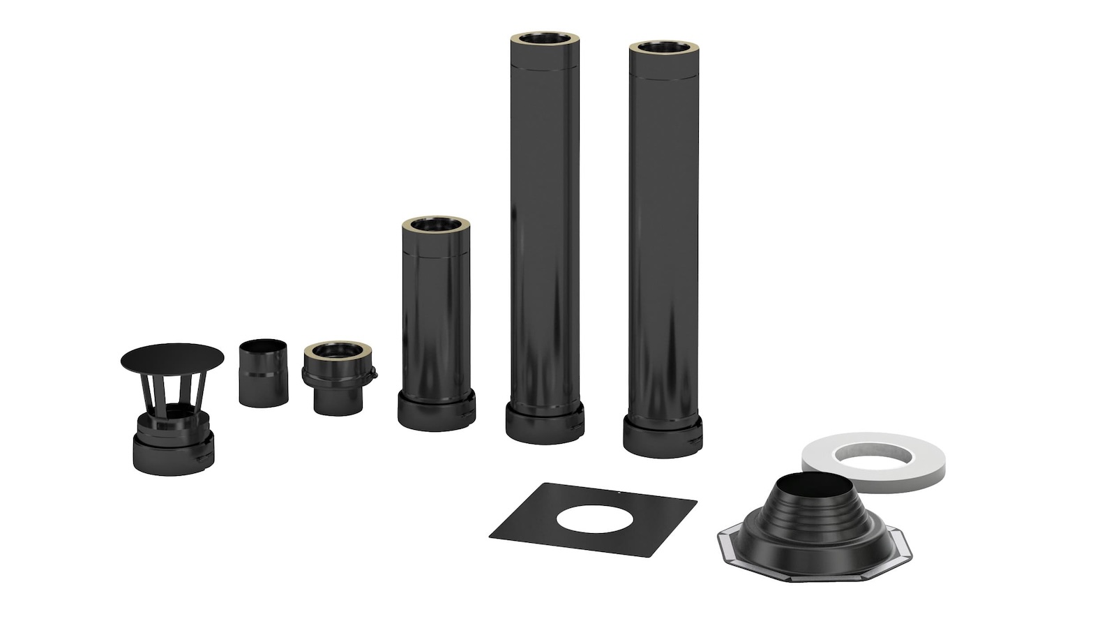 Fintec Außenkamin CHIMNEY Graphitschwarz für holzbefeuerte Saunaöfen