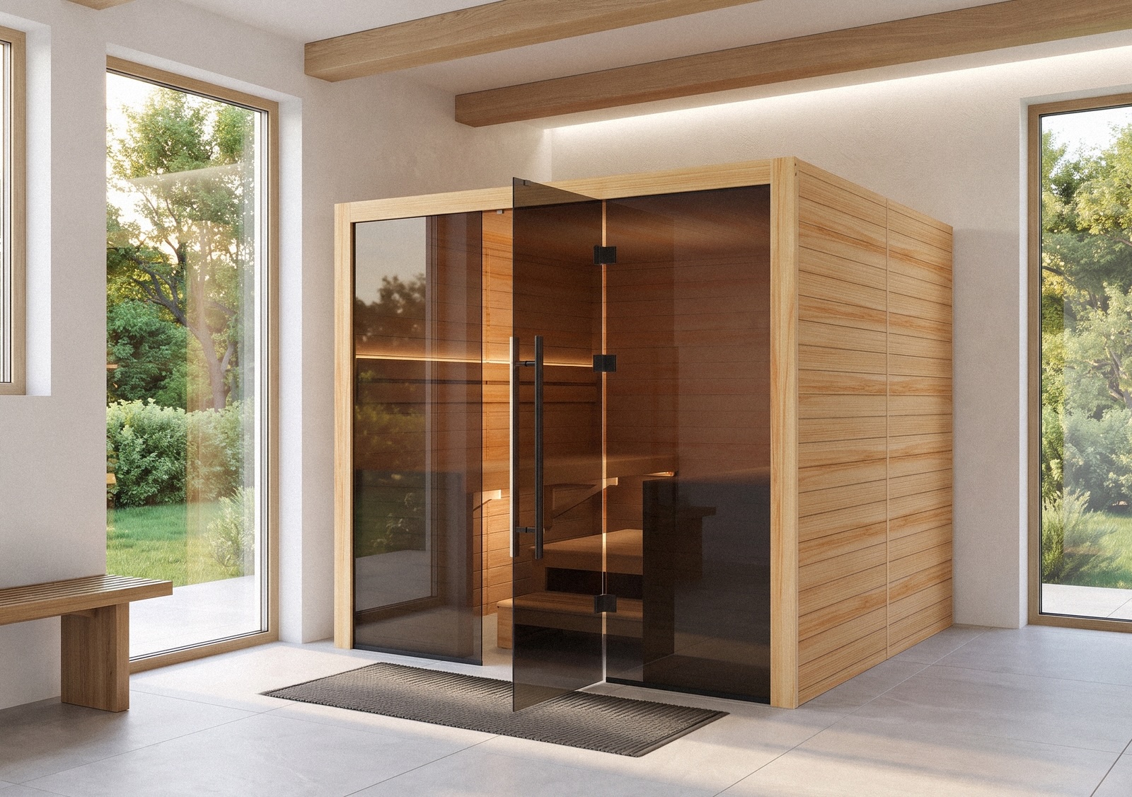Hekla Traditional 220 Scandi Sauna für 6 Personen Saunakabine 220x210x210 cm