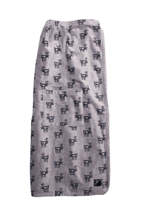 Pikkupuoti Oy Saunakilt für Frauen finnisches Saunatuch Saunahandtuch mit Klettverschluss Grau