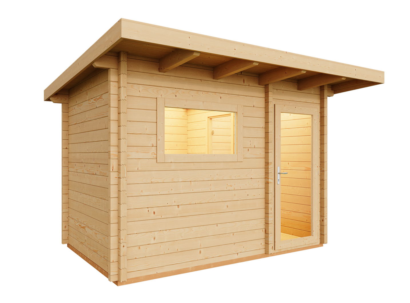 Infraworld Gartensauna Terra 2 Außensauna mit Vorraum Saunahaus 341 x 230 cm