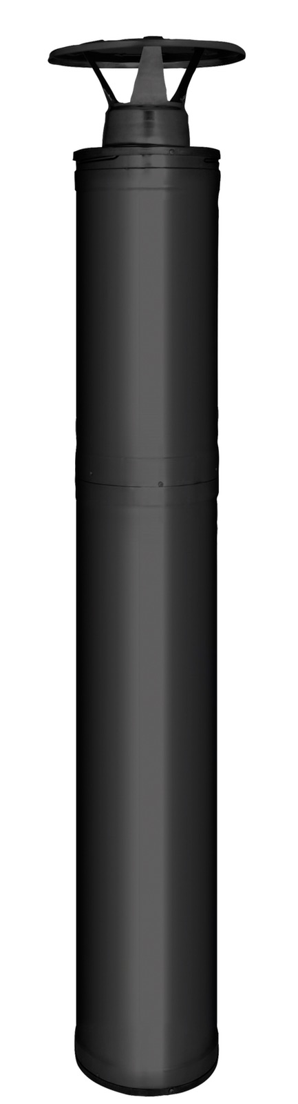 Harvia Stahlschornstein 1500 Schwarz Set mit Zubehör Sauna Ofenrohre WHP1500M