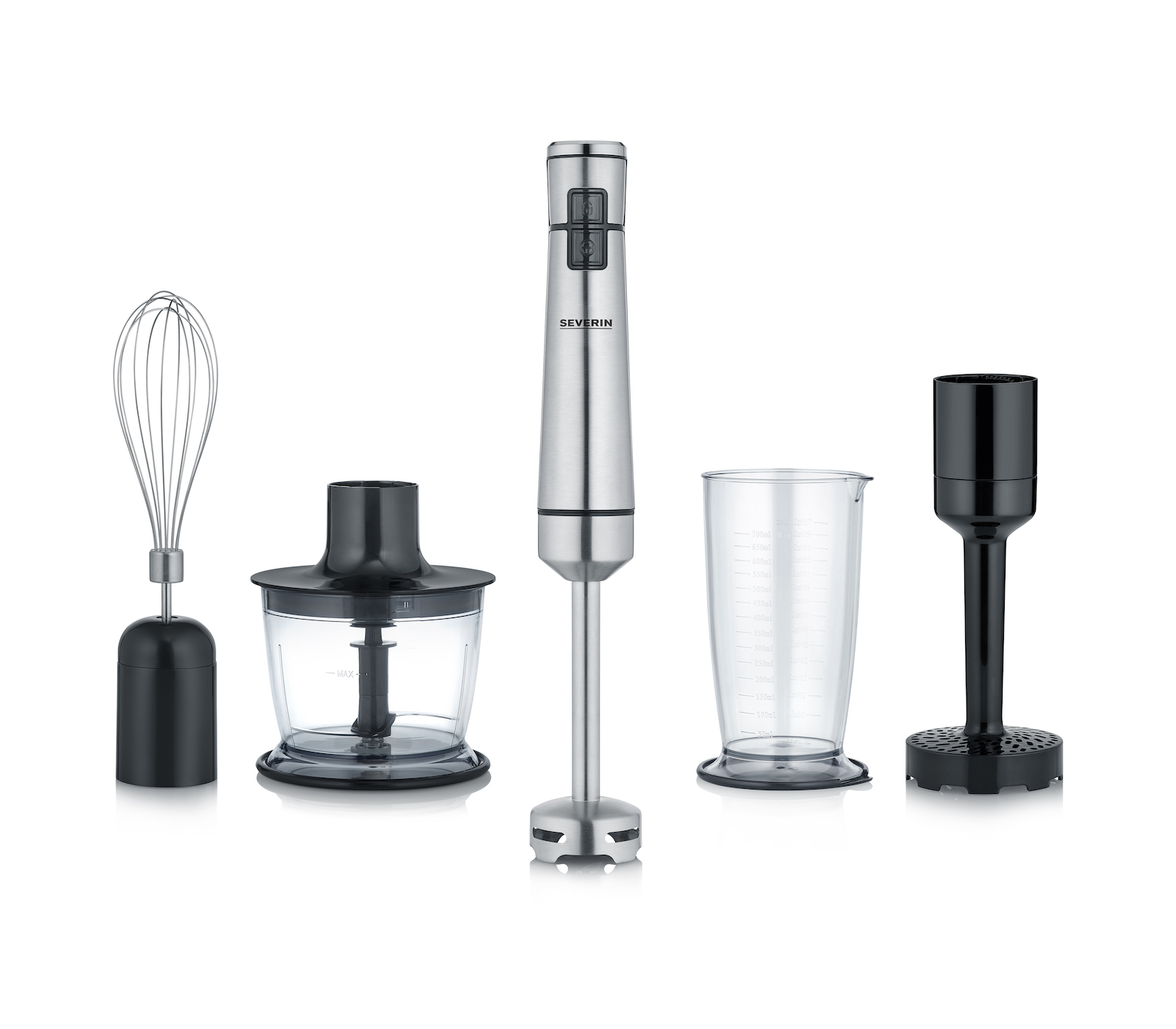 SEVERIN Kabelloser Stabmixer mit Premium-Set SM 3775 inkl. umfangreichem Zubehör