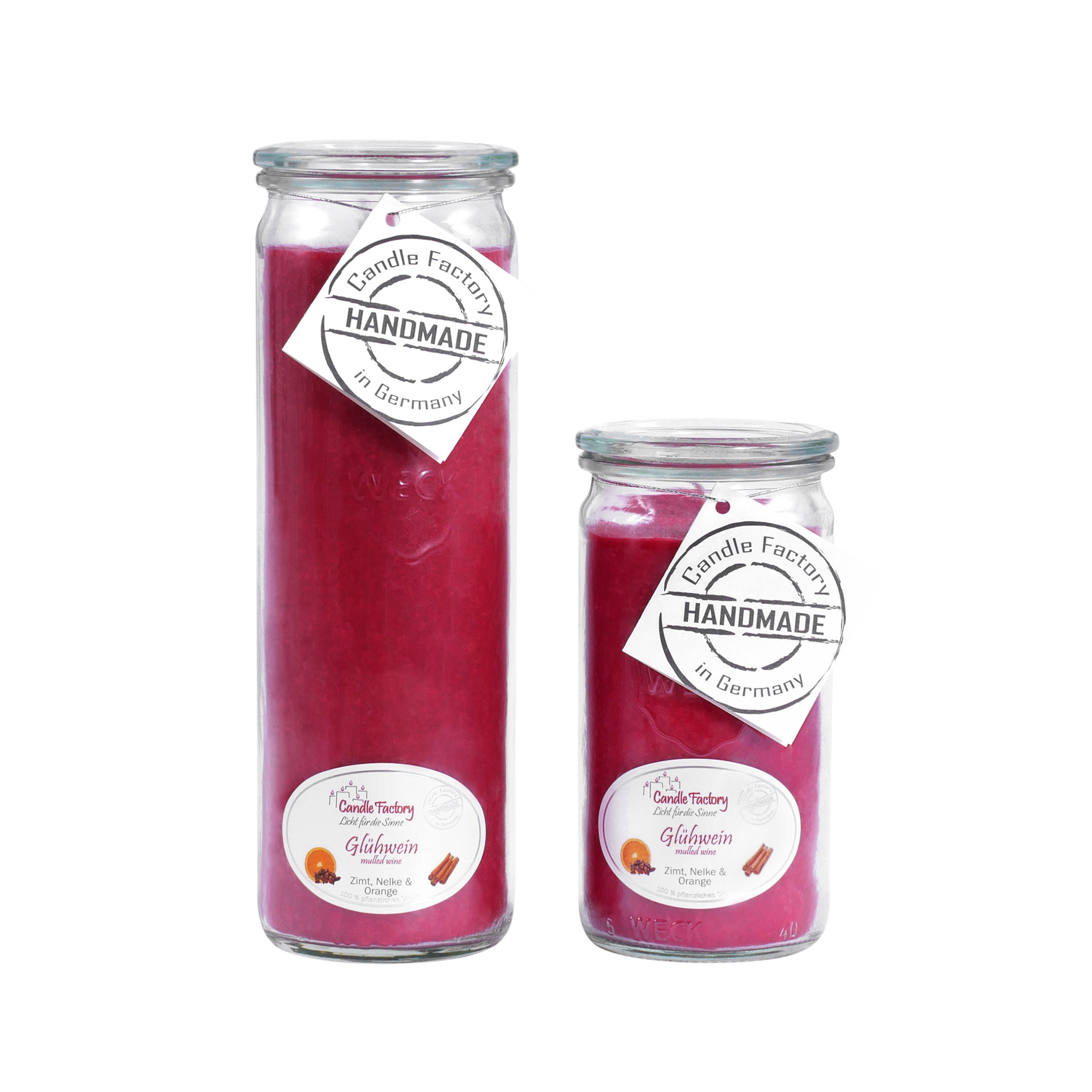 Candle Factory Kerzen-Set Glühwein Big + Mini Jumbo Duftkerze Dekokerze altrot