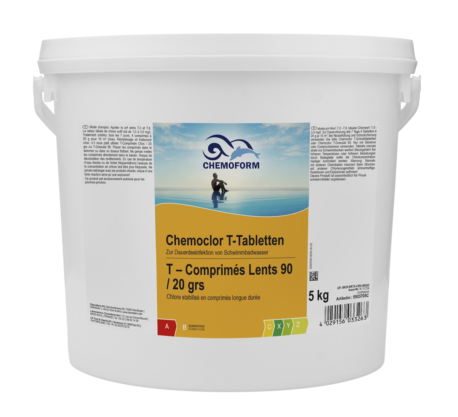 Chemoform Chemoclor T-Tabletten 20 g Chlortabletten zur Dauerdesinfektion 5 kg