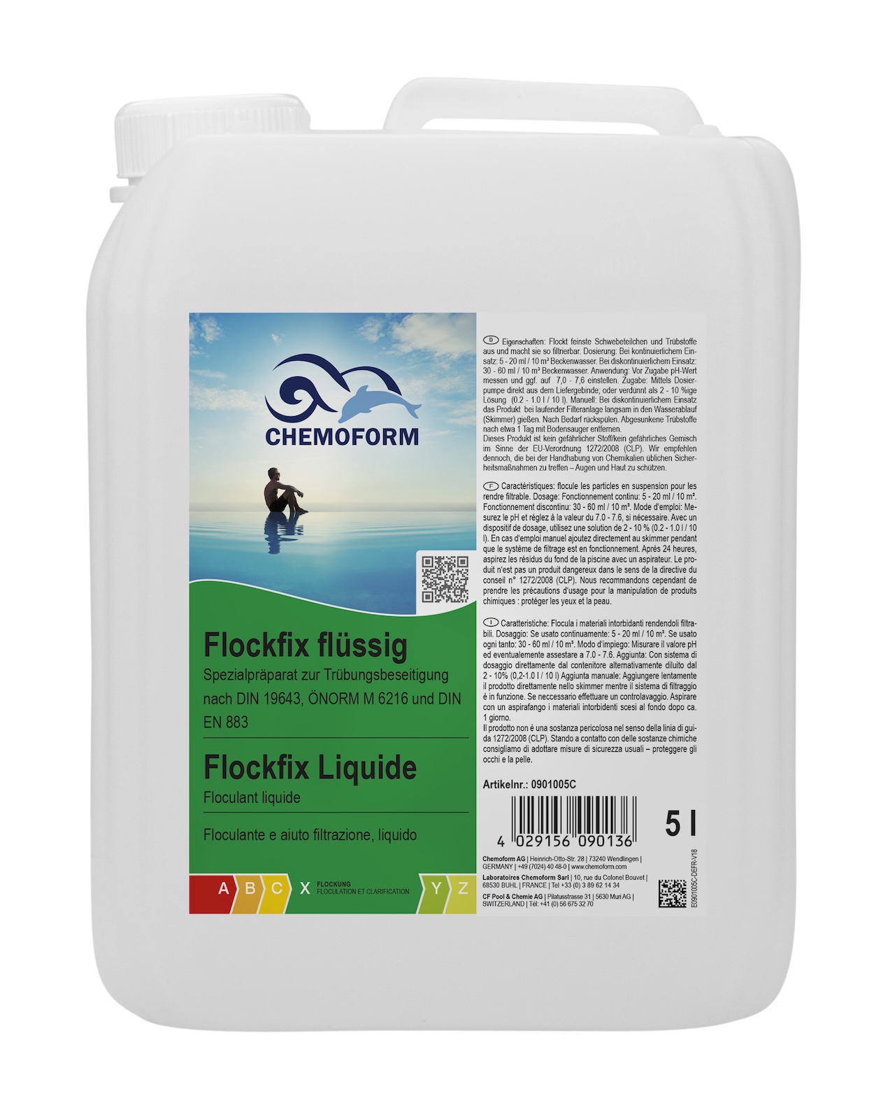 Chemoform Flockfix flüssig 5 l Flockungsmittel für kristallklares Poolwasser