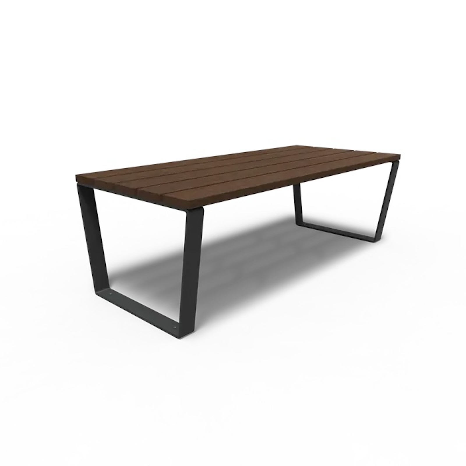 Adezz Gartentisch Serie MIO 230 x 100 x 76 cm Tischplatte aus Bambus Rahmen Stahl schwarzgrau