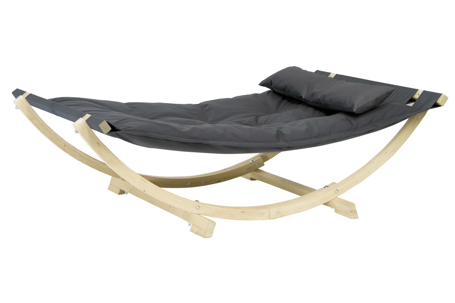AMAZONAS XXL Schwebebett Lounge Bed Schwebeliege Anthracite inkl. Holzgestell