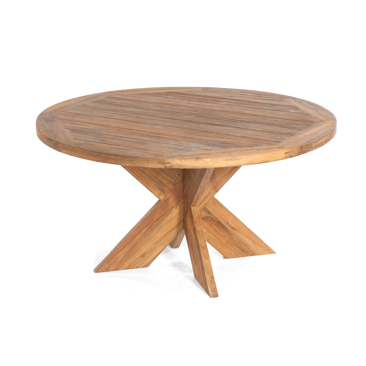 Sonnenpartner Quantum Gartentisch Esstisch rund Ø 150 cm Teakholz Old Teak