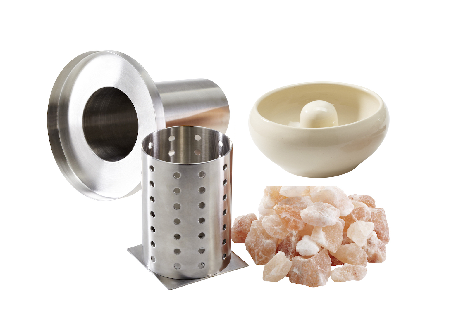 Infraworld Sole Aqua Premium Salzverdampfer mit Verdampfertopf beige für Saunaofen