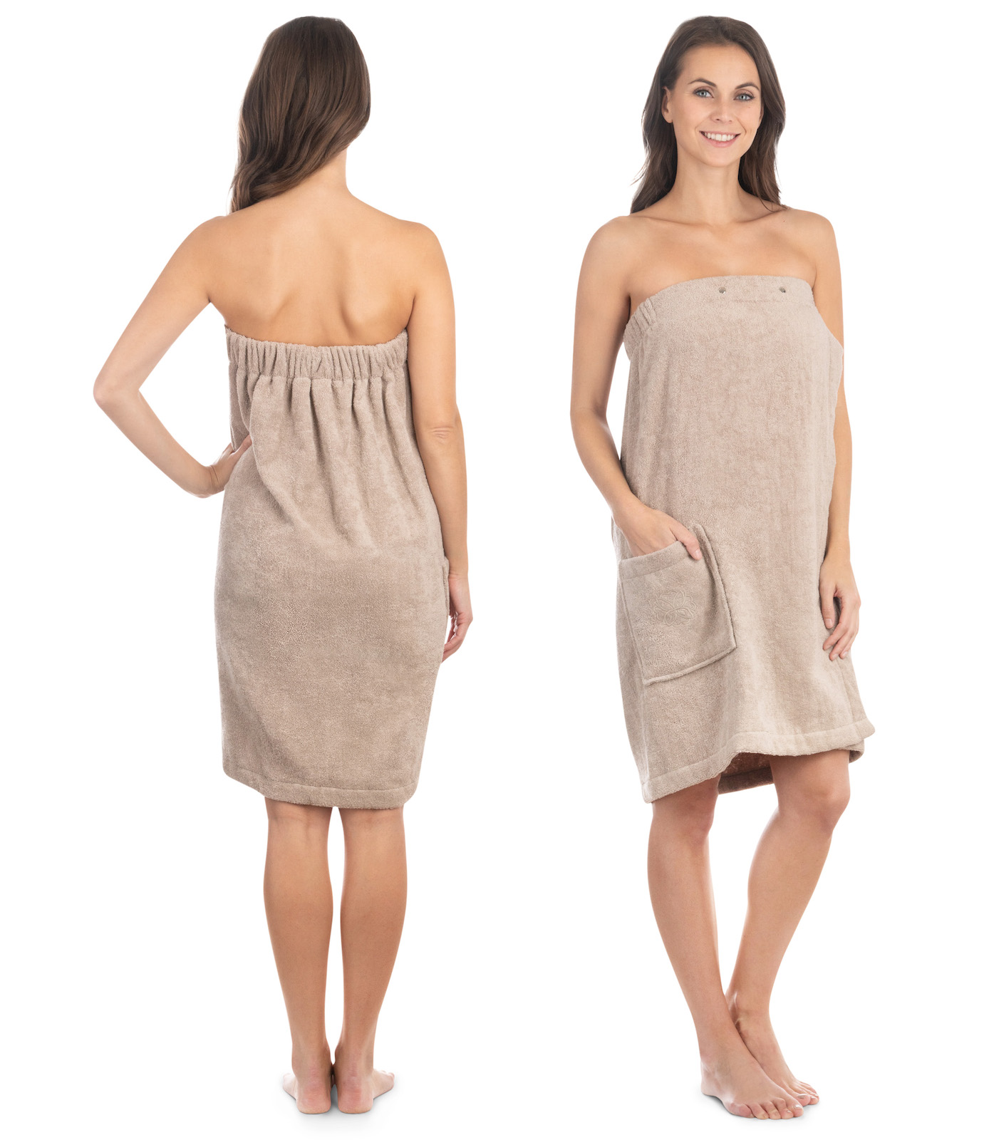 Liebenstein Saunakilt Damen Kilt Größe L / XL Premium Damenkilt aus Baumwolle Beige