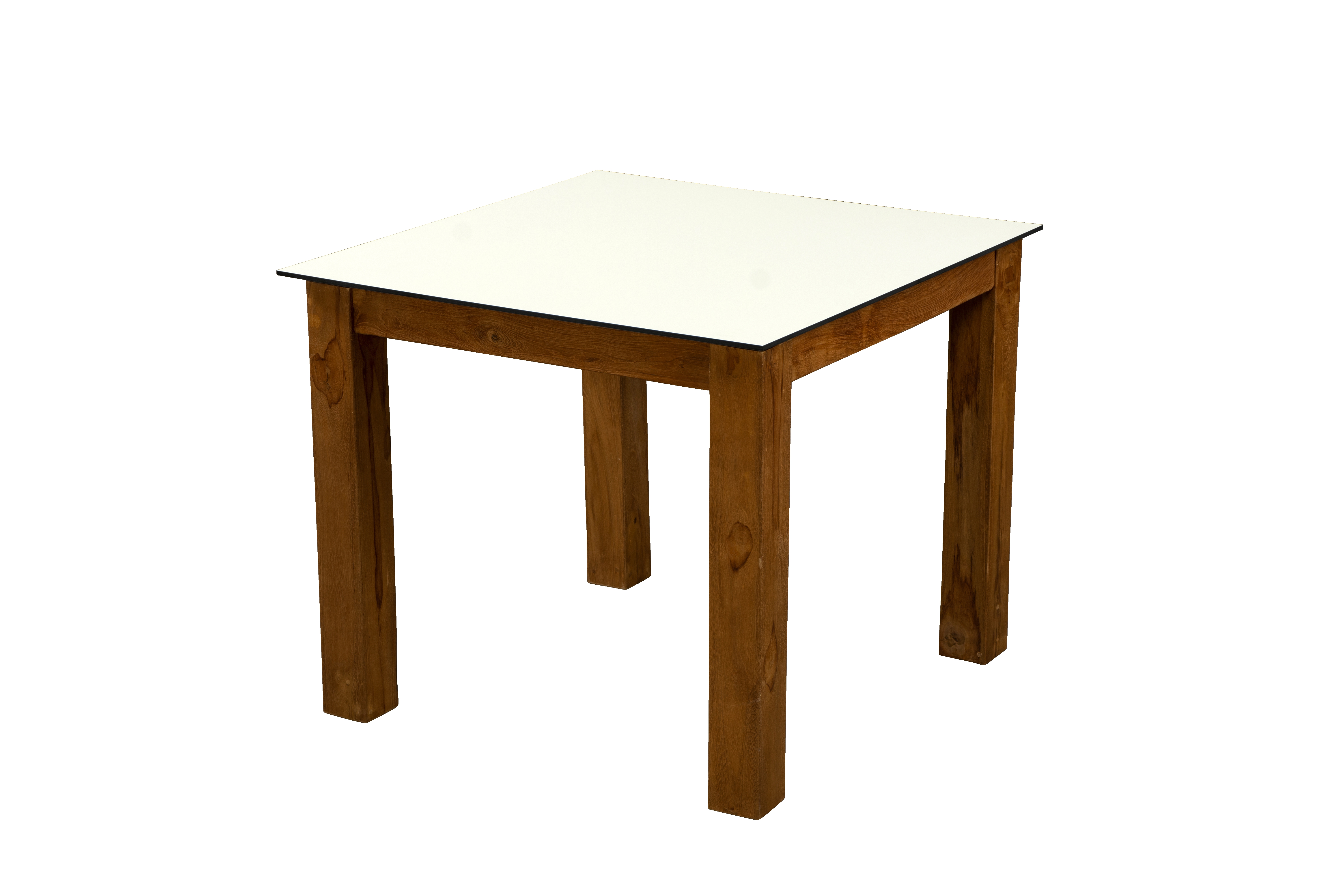 Inko Gartentisch Teakholz recycelt 90x90 cm Terrassentisch Tischplatte nach Wahl