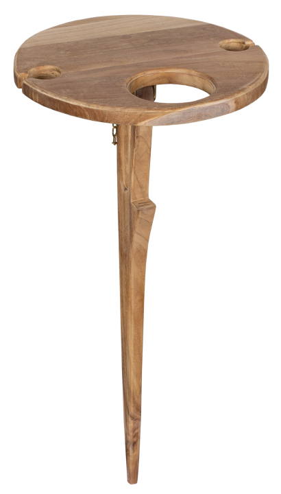 deVries SPIKE Getränkehalter Naturbelassen aus Teakholz mit Erdspieß 31x75 cm