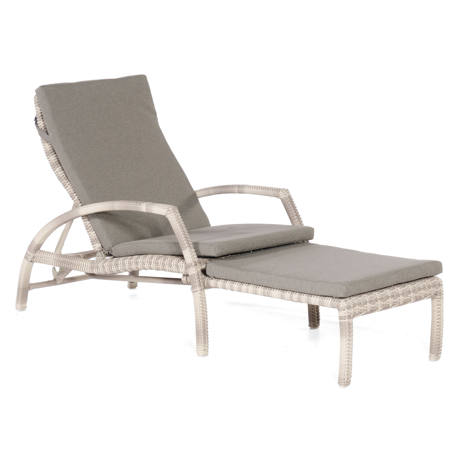 Sonnenpartner Mauritius Sonnenliege mit Auflage Alu mit Polyrattan white-coral