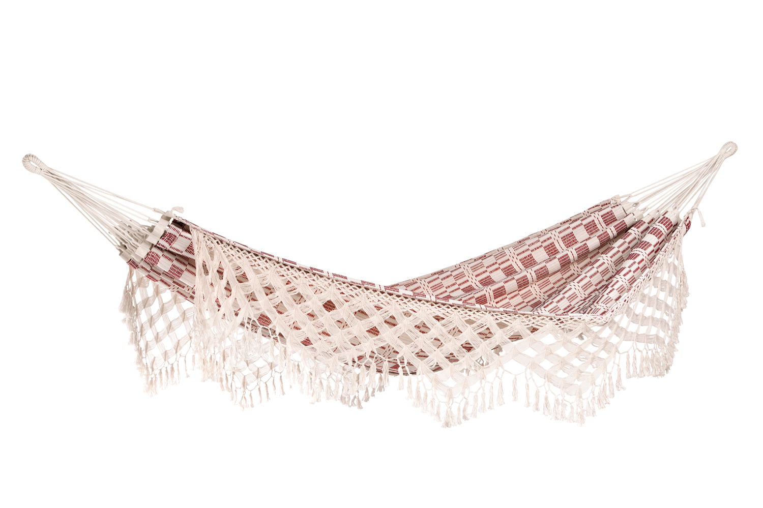 AMAZONAS XXL Boho Hängematte Rio Bordeaux Tuchhängematte Liegefläche ca. 250 x 160 cm