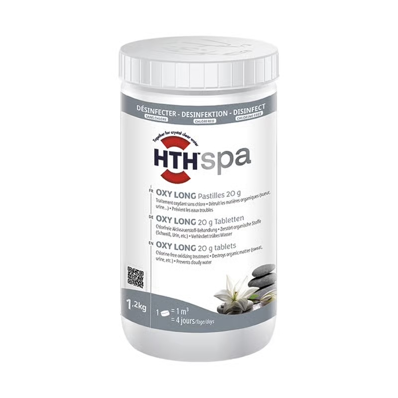 hth Spa Oxy Long 1,2 kg Aktivsauerstofftabletten 20g für Whirlpools und Spas