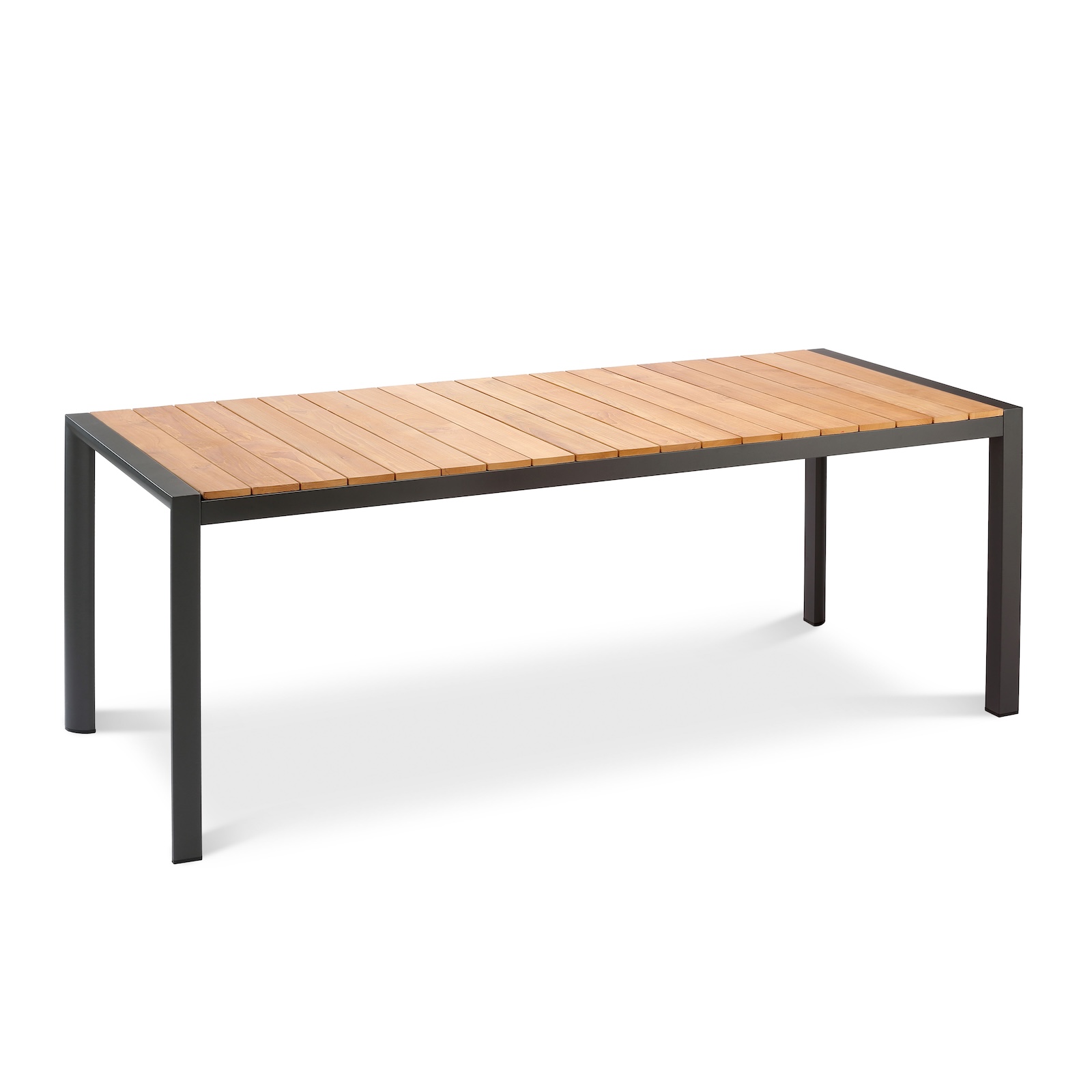 Best Freizeitmöbel Aluminium Tisch Paros 160 x 90 cm anthrazit/Teakholz Loungetisch