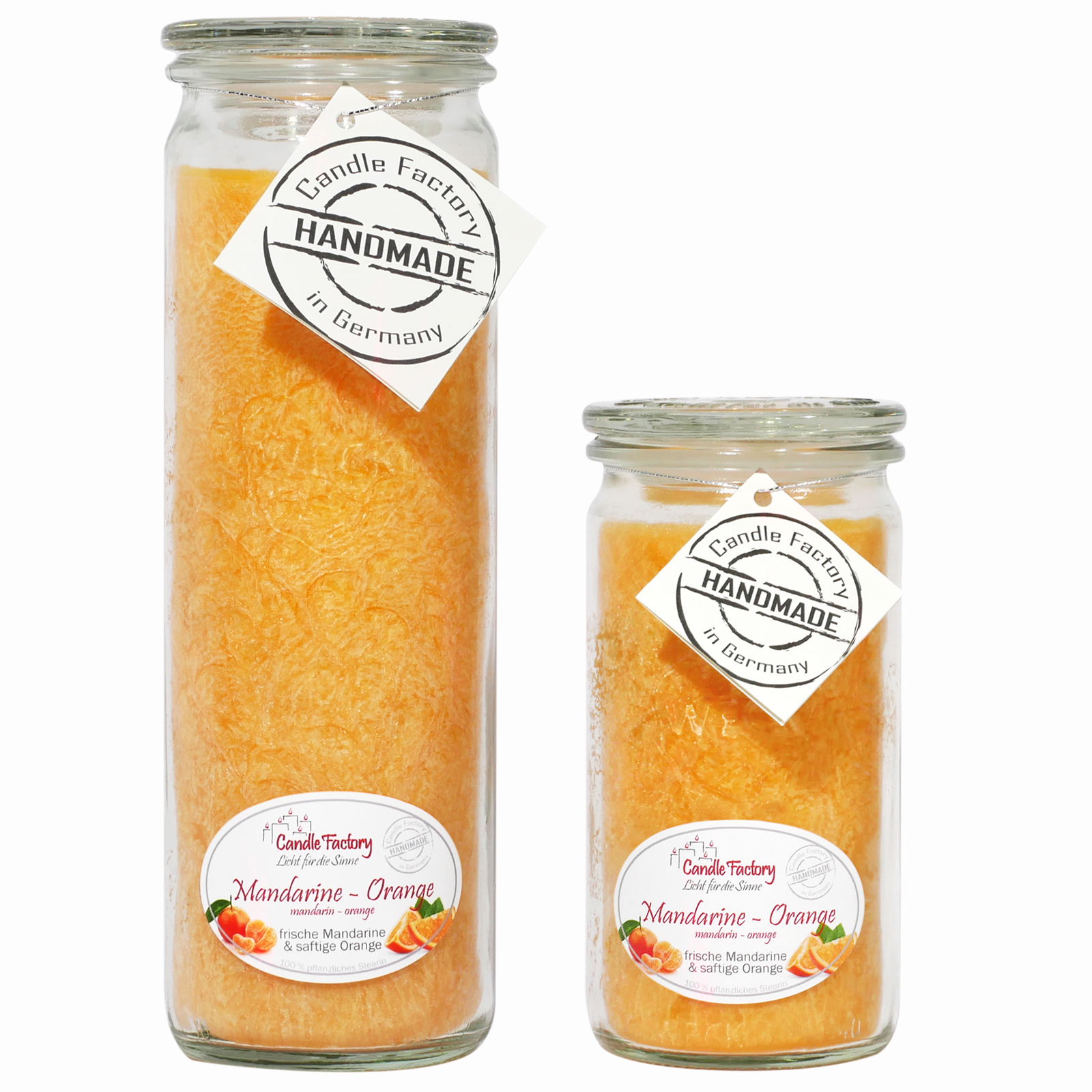 Candle Factory Kerzen-Set Mandarine-Orange Big + Mini Jumbo Duftkerze Dekokerze