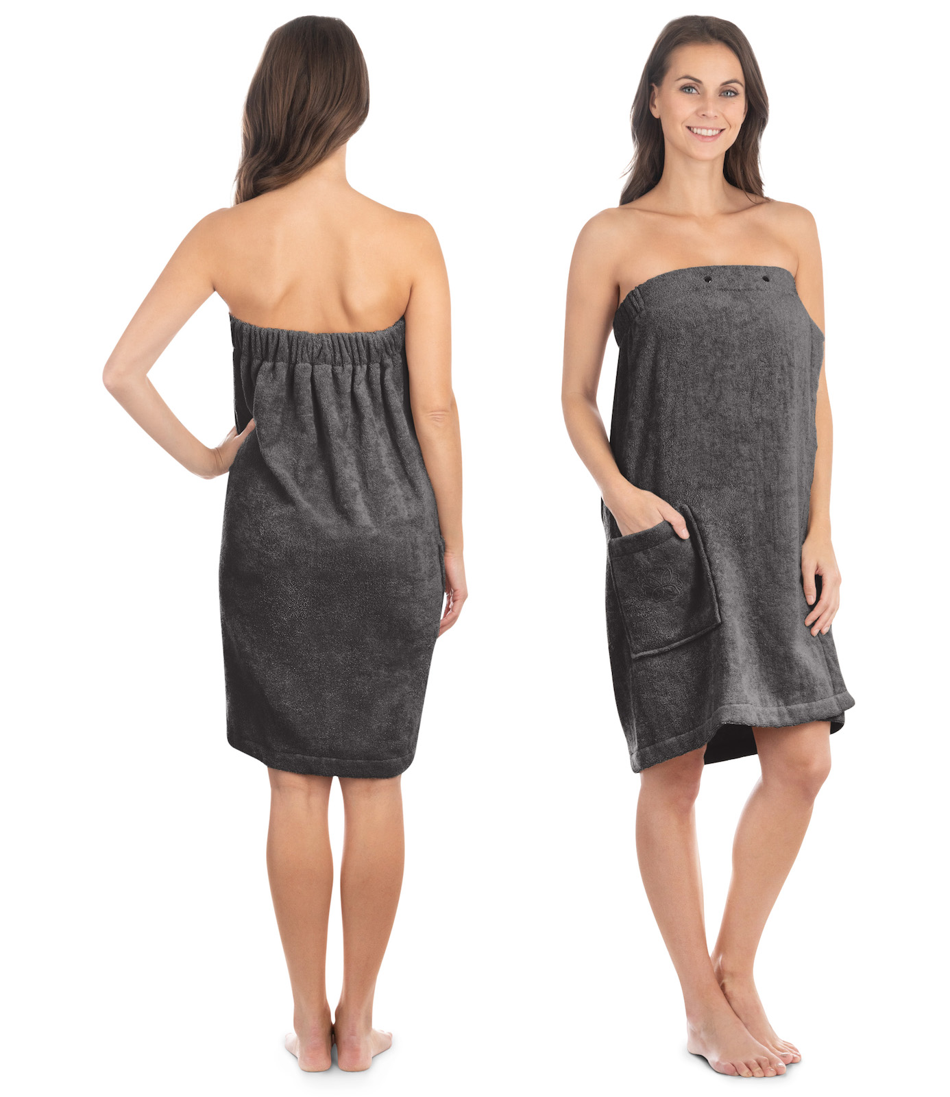 Liebenstein Saunakilt Damen Kilt Größe S / M Premium Damenkilt aus Baumwolle Anthrazit