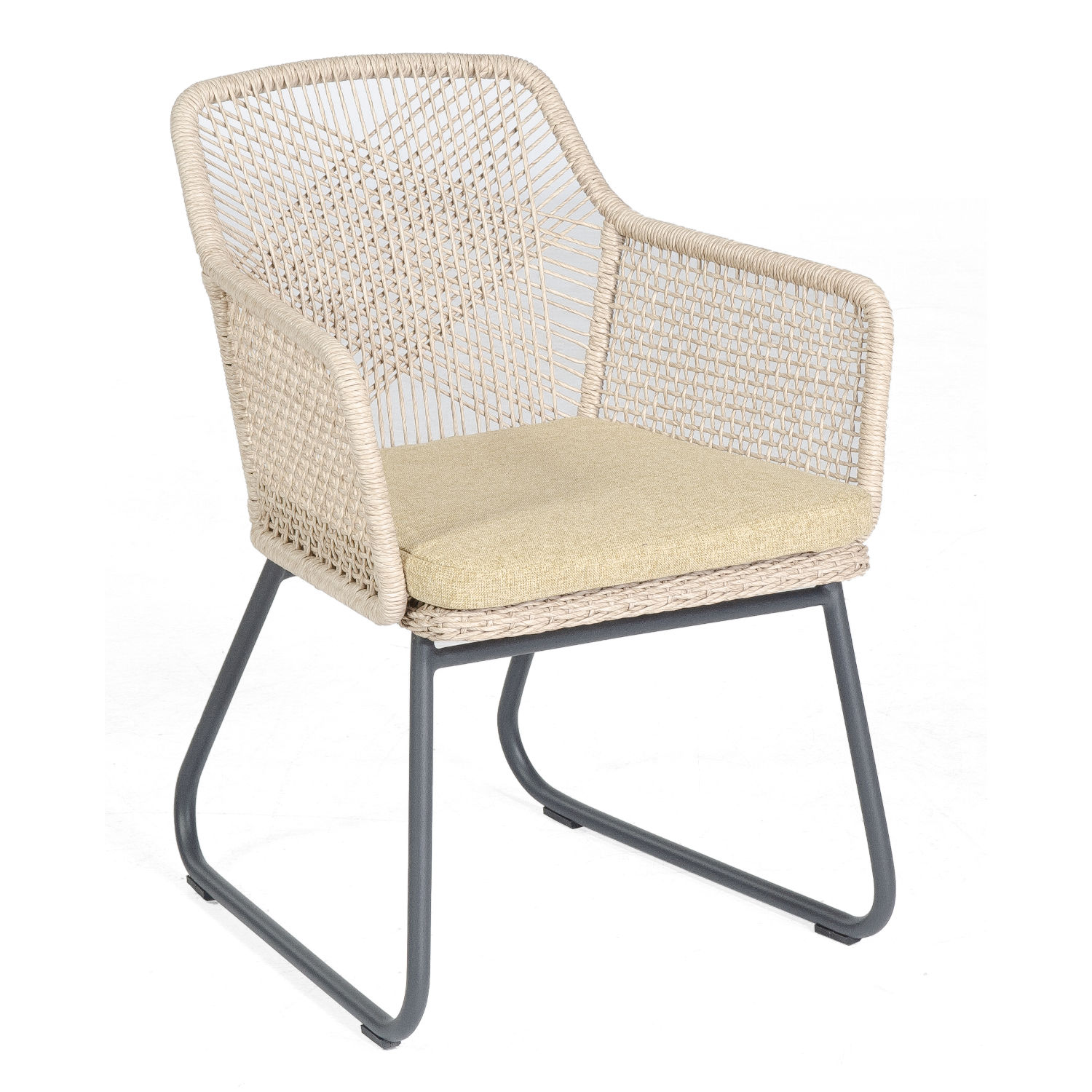 Sonnenpartner Couture Garten-Sessel Gartenstuhl white-shell Alu mit Polyrattan